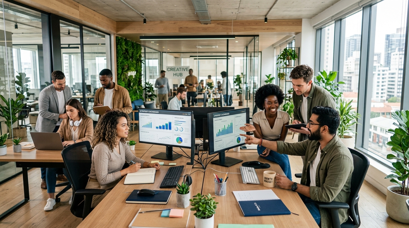 Agency team working together